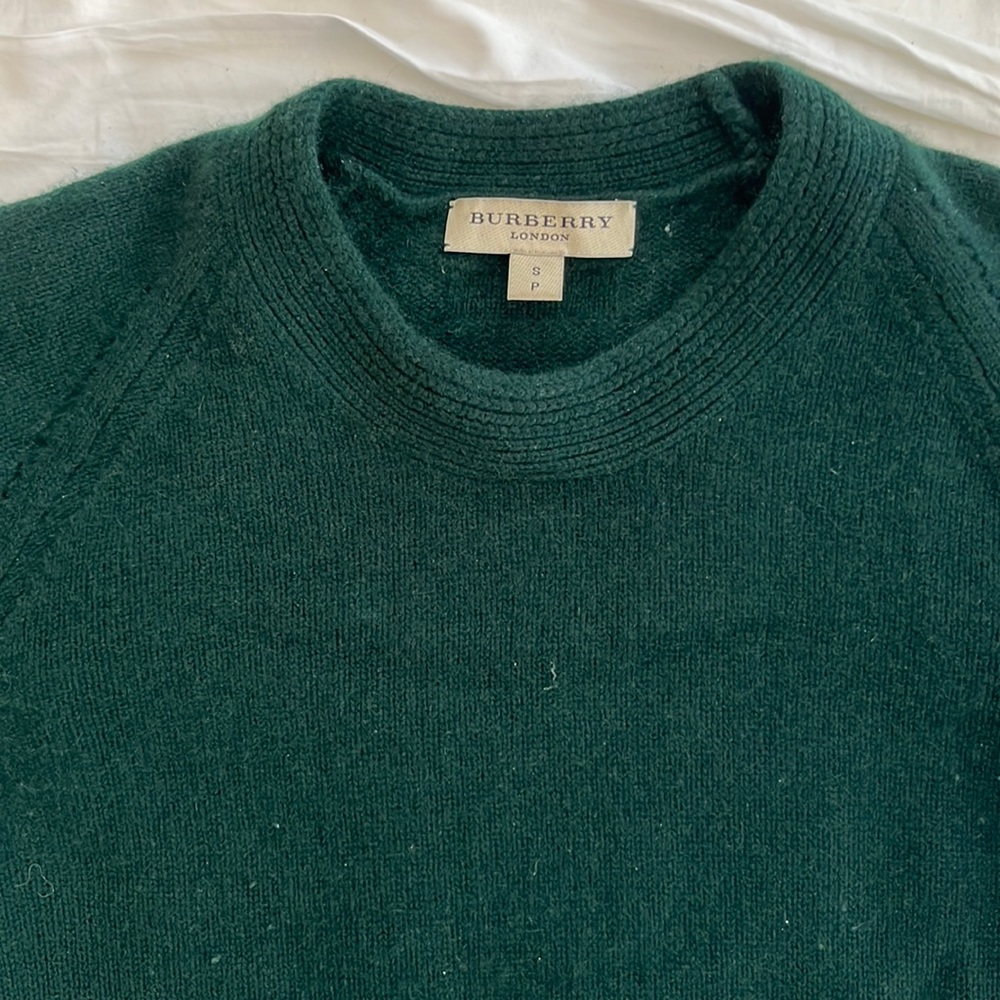 Burberry cashmere sweater. emerald green
